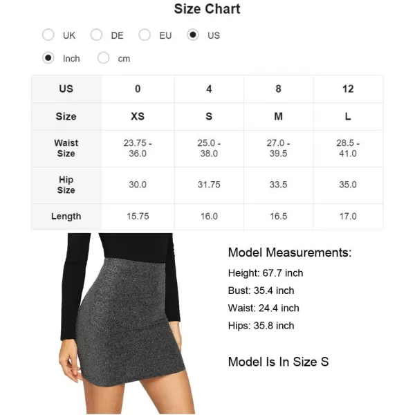 WDIRARA Women's Elegant High Waist Above Knee Bodycon Sexy Party Mini Skirt