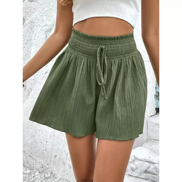WDIRARA Women's Floral Print Ruffle Hem Elastic High Waist Tie Front Skirt