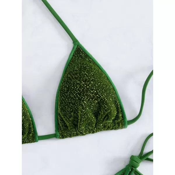 WDIRARA Women's Floral Print Tie Side Swimwear Straps Bikini Sets Swimsuits