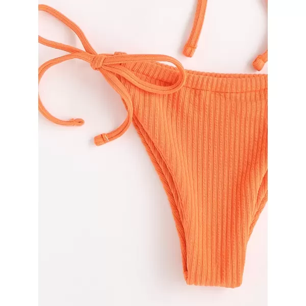 WDIRARA Women's Floral Print Tie Side Swimwear Straps Bikini Sets Swimsuits