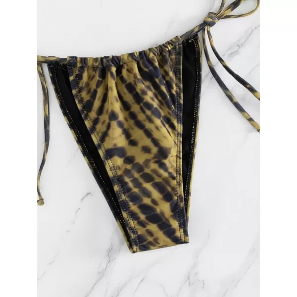 WDIRARA Women's Floral Print Tie Side Swimwear Straps Bikini Sets Swimsuits