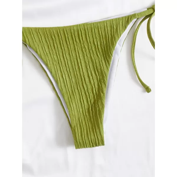 WDIRARA Women's Floral Print Tie Side Swimwear Straps Bikini Sets Swimsuits