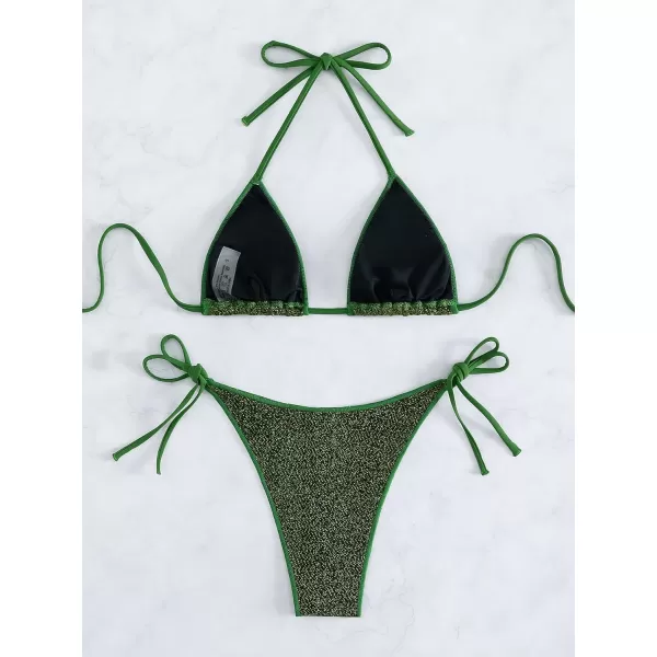WDIRARA Women's Floral Print Tie Side Swimwear Straps Bikini Sets Swimsuits