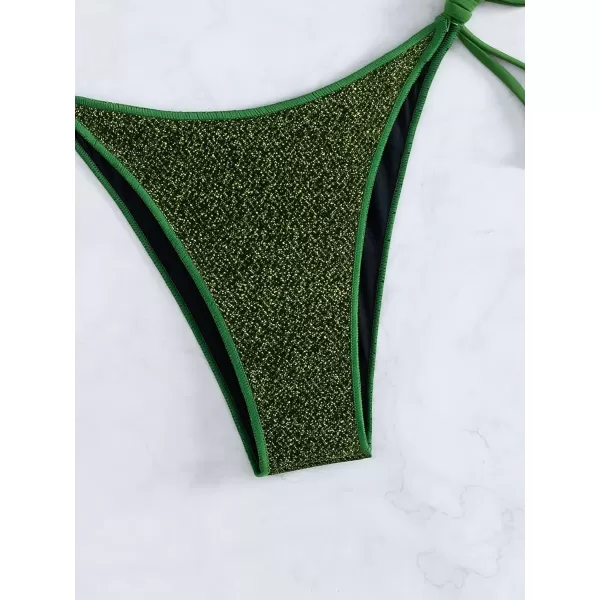 WDIRARA Women's Floral Print Tie Side Swimwear Straps Bikini Sets Swimsuits