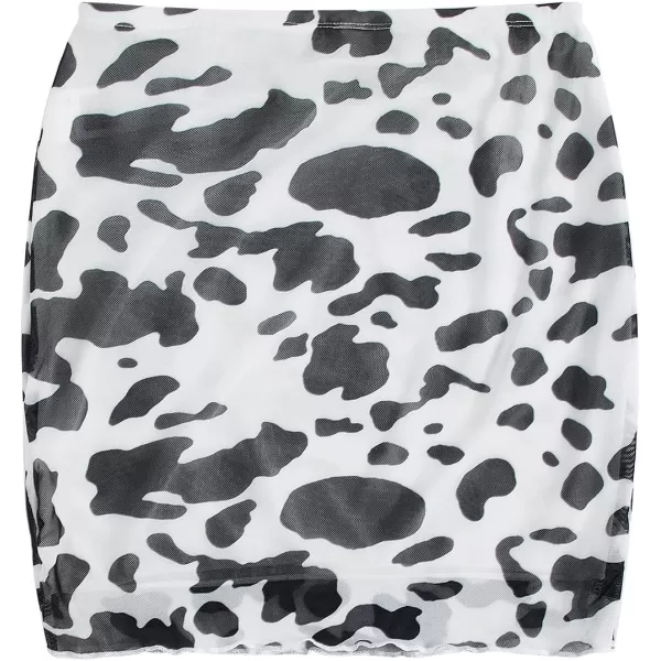 WDIRARA Women's Floral Printed Bodycon Stretch High Waist A Line Elastic Casual Mini Skirt