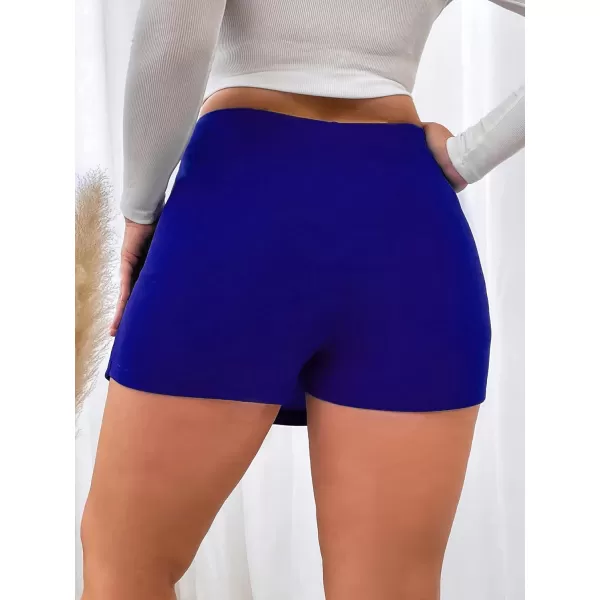 WDIRARA Women's High Waist Split Hem Skort Zip Back Plain Skirt Shorts