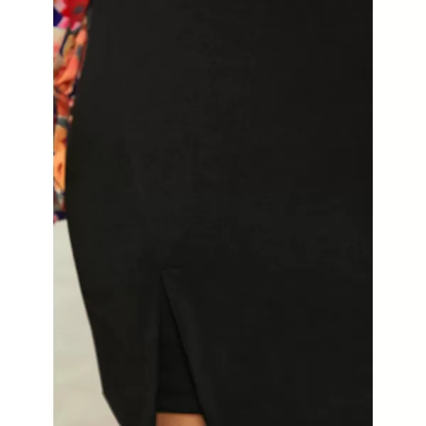 WDIRARA Women's High Waist Split Hem Skort Zip Back Plain Skirt Shorts