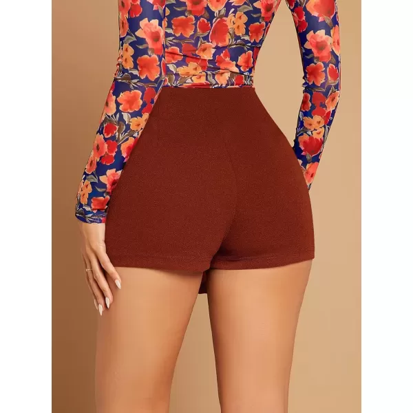 WDIRARA Women's High Waist Split Hem Skort Zip Back Plain Skirt Shorts