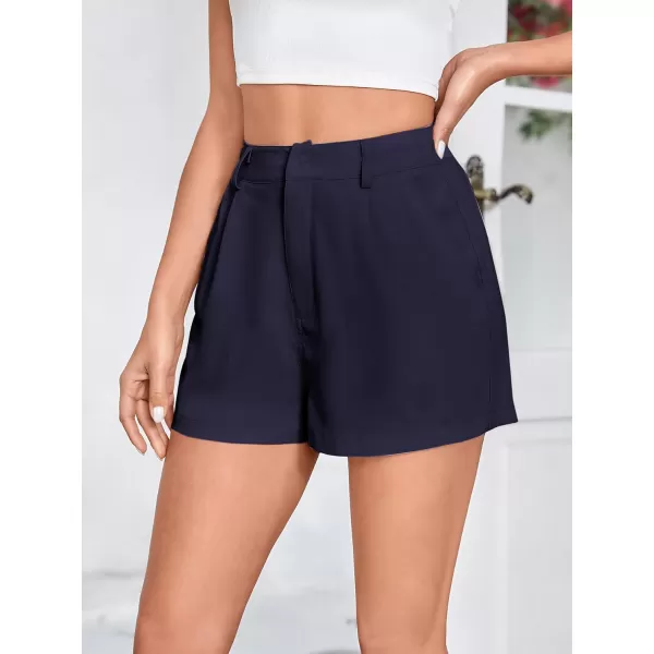 WDIRARA Women's High Waisted Button Wide Leg Casual Shorts with Pockets