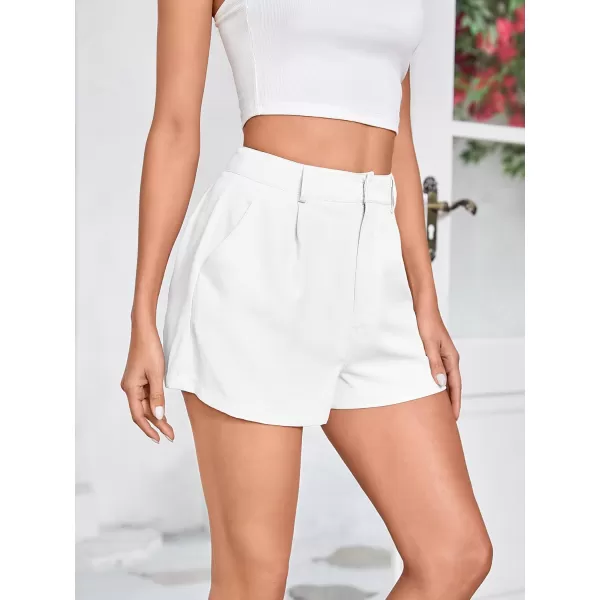WDIRARA Women's High Waisted Button Wide Leg Casual Shorts with Pockets