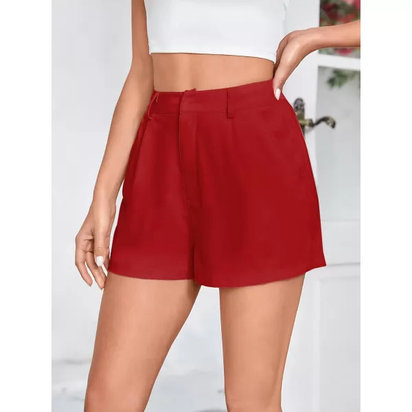 WDIRARA Women's High Waisted Button Wide Leg Casual Shorts with Pockets