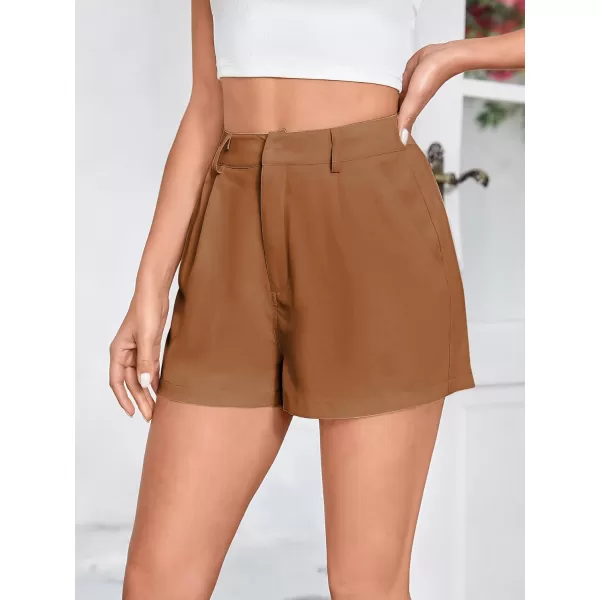 WDIRARA Women's High Waisted Button Wide Leg Casual Shorts with Pockets