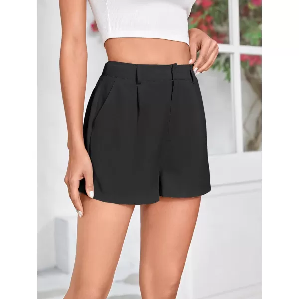 WDIRARA Women's High Waisted Button Wide Leg Casual Shorts with Pockets