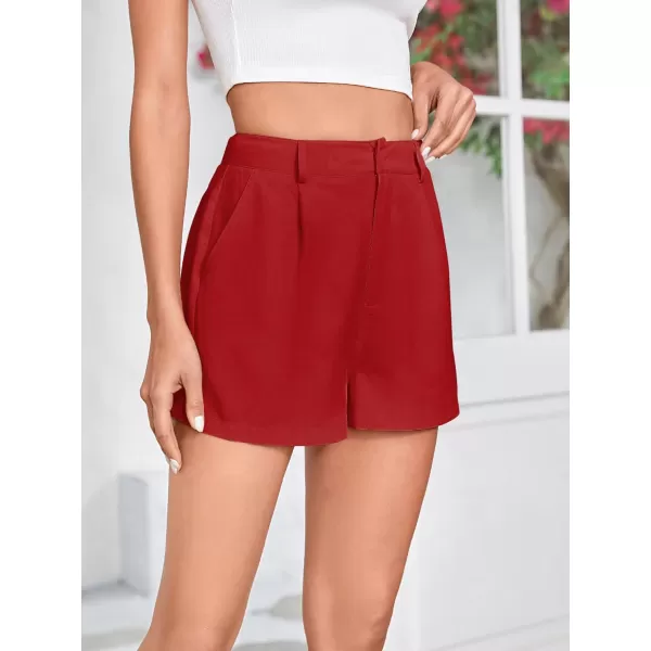 WDIRARA Women's High Waisted Button Wide Leg Casual Shorts with Pockets