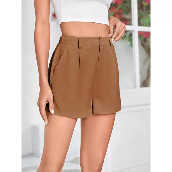 WDIRARA Women's High Waisted Button Wide Leg Casual Shorts with Pockets