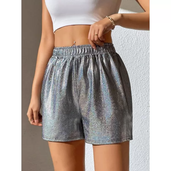 WDIRARA Women's High Waisted PU Leather Shorts Roll Hem Shorts with Pockets