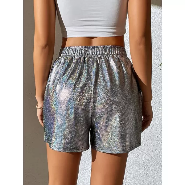 WDIRARA Women's High Waisted PU Leather Shorts Roll Hem Shorts with Pockets