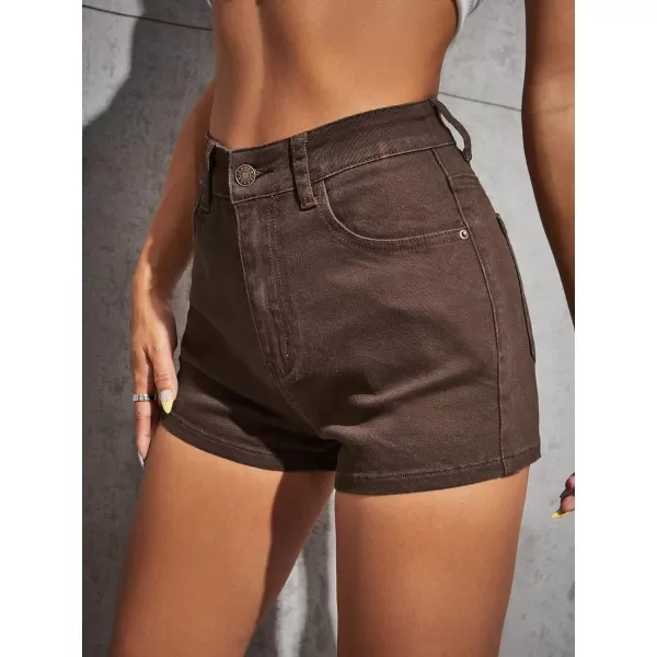 WDIRARA Women's High Waisted Raw Hem Distressed Ripped Casual Denim Shorts