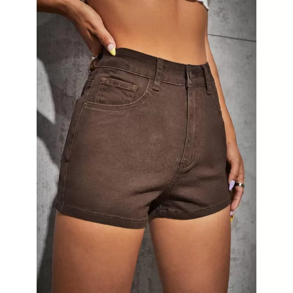 WDIRARA Women's High Waisted Raw Hem Distressed Ripped Casual Denim Shorts