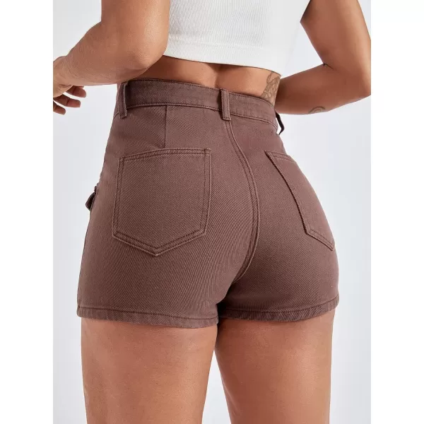 WDIRARA Women's High Waisted Raw Hem Distressed Ripped Casual Denim Shorts