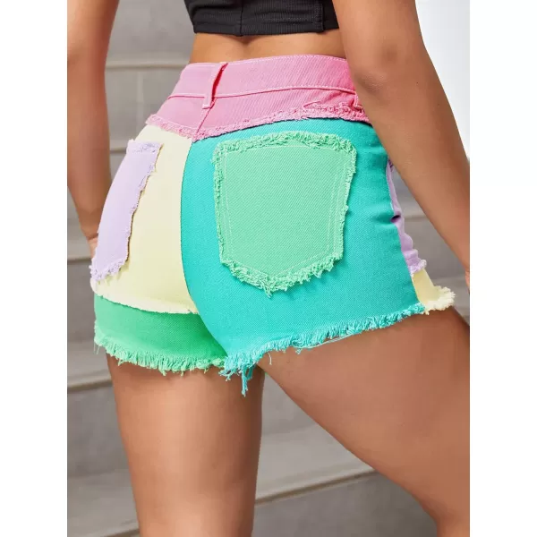 WDIRARA Women's High Waisted Raw Hem Distressed Ripped Casual Denim Shorts