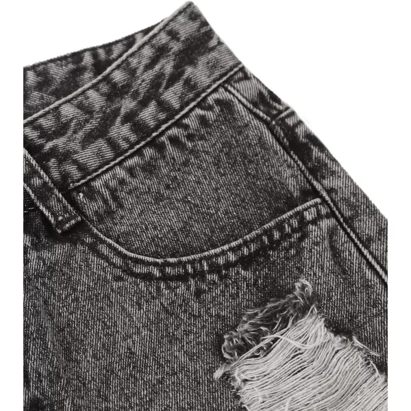 WDIRARA Women's High Waisted Raw Hem Distressed Ripped Casual Denim Shorts