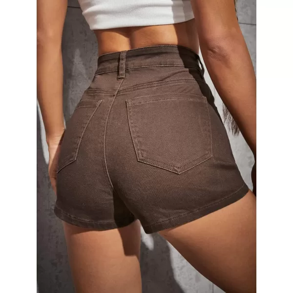 WDIRARA Women's High Waisted Raw Hem Distressed Ripped Casual Denim Shorts