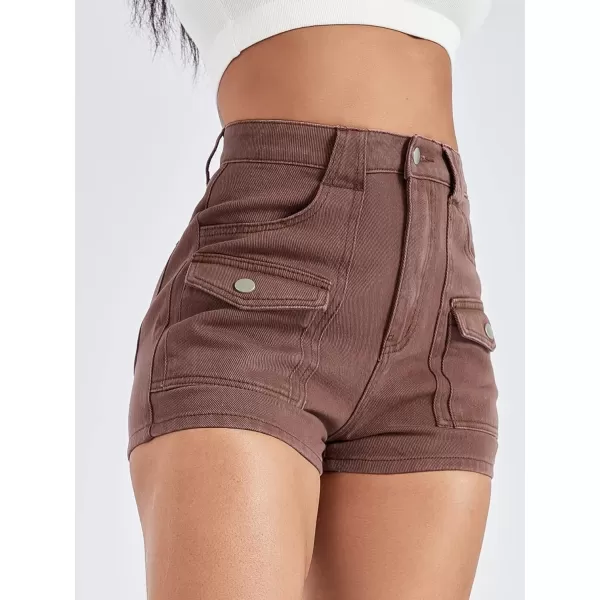 WDIRARA Women's High Waisted Raw Hem Distressed Ripped Casual Denim Shorts