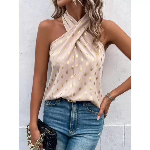 WDIRARA Women's Leopard Print Halter Top Shirt Casual Button Sleeveless Vest