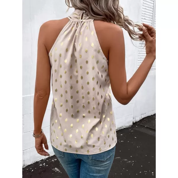 WDIRARA Women's Leopard Print Halter Top Shirt Casual Button Sleeveless Vest