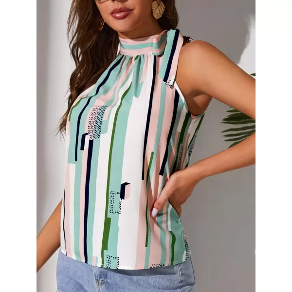 WDIRARA Women's Leopard Print Halter Top Shirt Casual Button Sleeveless Vest