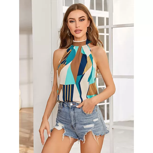 WDIRARA Women's Leopard Print Halter Top Shirt Casual Button Sleeveless Vest