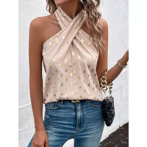 WDIRARA Women's Leopard Print Halter Top Shirt Casual Button Sleeveless Vest