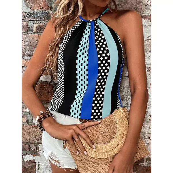 WDIRARA Women's Leopard Print Halter Top Shirt Casual Button Sleeveless Vest