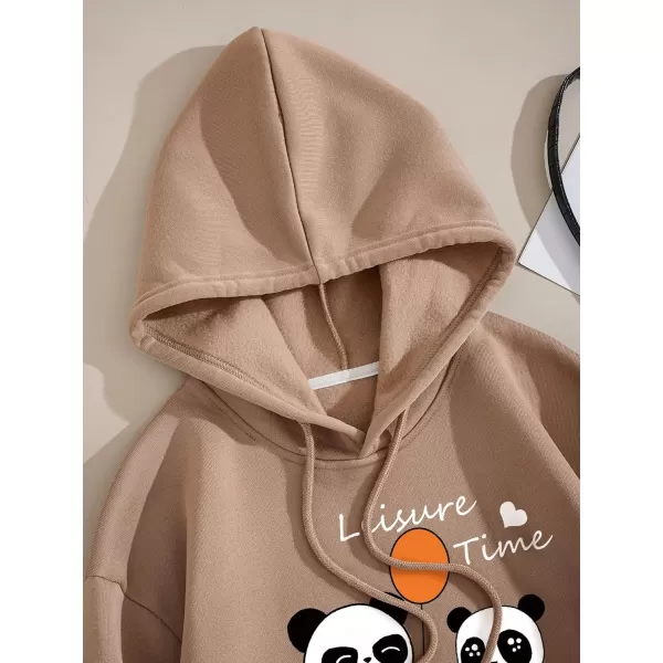 WDIRARA Women's Letter Graphic Drawstring Long Sleeve Pocket Oversized Hoodie