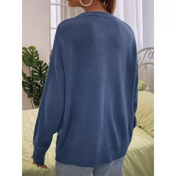 WDIRARA Women's Long Sleeve Mushroom Print Casual Round Neck Sweater Pullover Tops