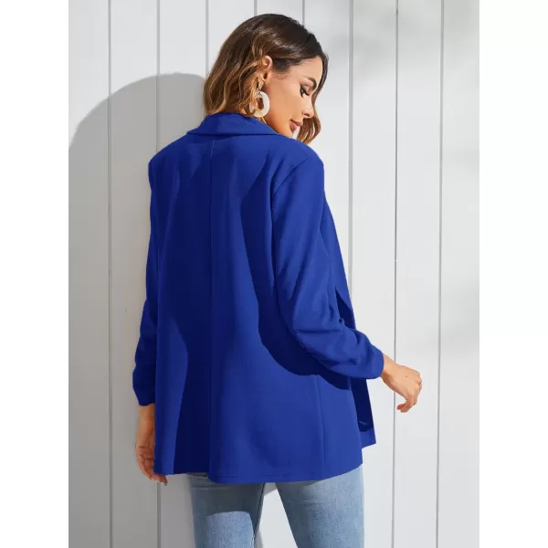 WDIRARA Women's Long Sleeve Open Front Blazer Casual Work Office Jacket