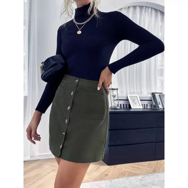WDIRARA Women's Mid Waist Above Knee Casual Plaid Mini Skirt