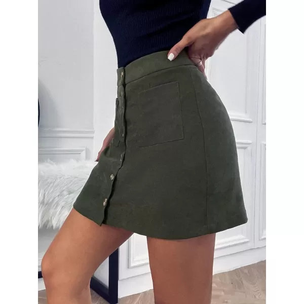 WDIRARA Women's Mid Waist Above Knee Casual Plaid Mini Skirt