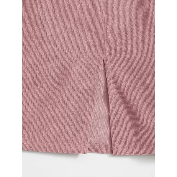 WDIRARA Women's Mid Waist Corduroy A-line Slim fit Button Casual Mini Skirt