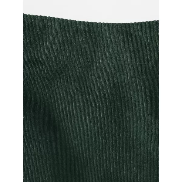 WDIRARA Women's Mid Waist Corduroy A-line Slim fit Button Casual Mini Skirt