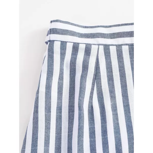 WDIRARA Women's Mid Waist Gingham Print Asymmetrical Wrap Knotted Skirt Black and White