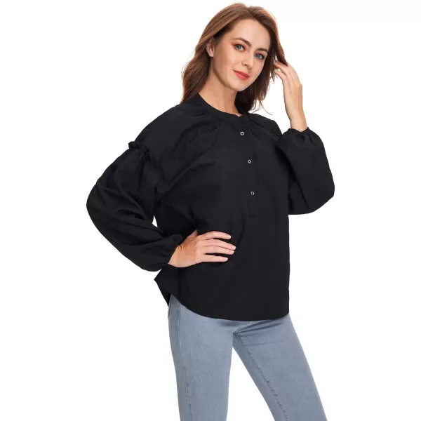 WDIRARA Women's Mock Neck Long Sleeve Crop Sweater Casual Rib Knit Top
