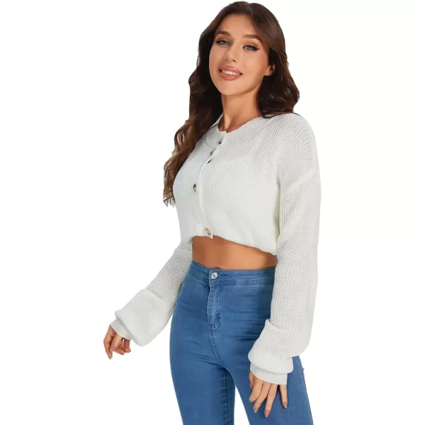 WDIRARA Women's Mock Neck Long Sleeve Crop Sweater Casual Rib Knit Top