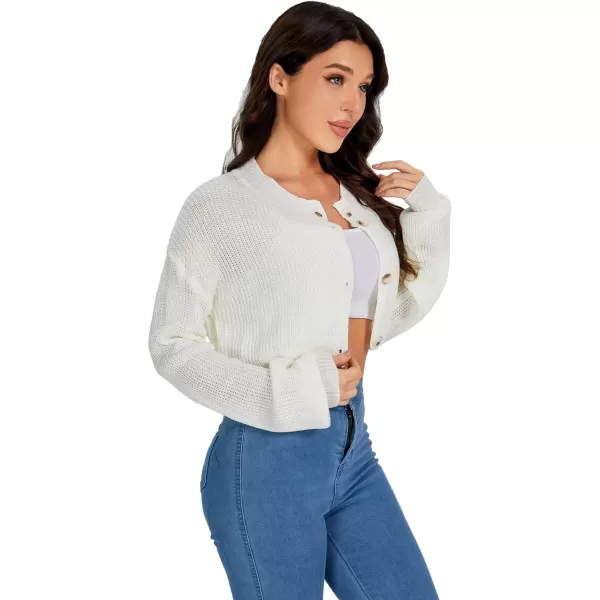 WDIRARA Women's Mock Neck Long Sleeve Crop Sweater Casual Rib Knit Top
