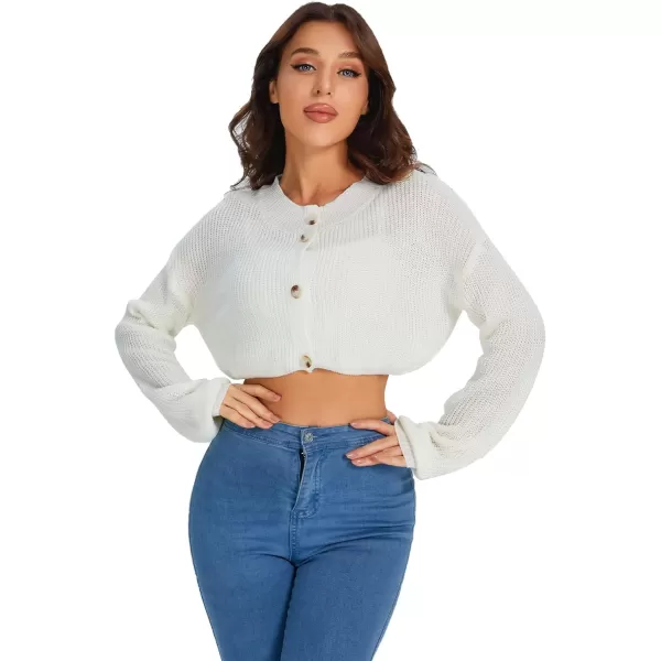 WDIRARA Women's Mock Neck Long Sleeve Crop Sweater Casual Rib Knit Top