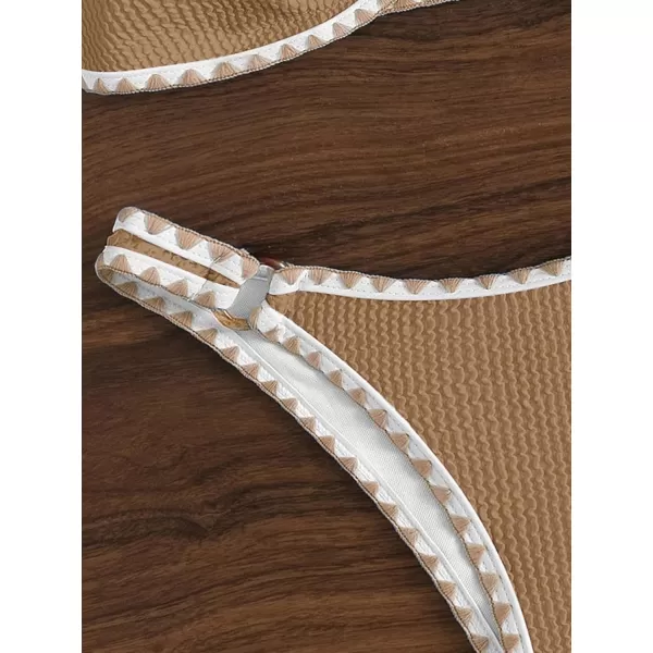 WDIRARA Women's O Ring Strapless Bandeau Bikini Swimsuit Cut Out Swimwear