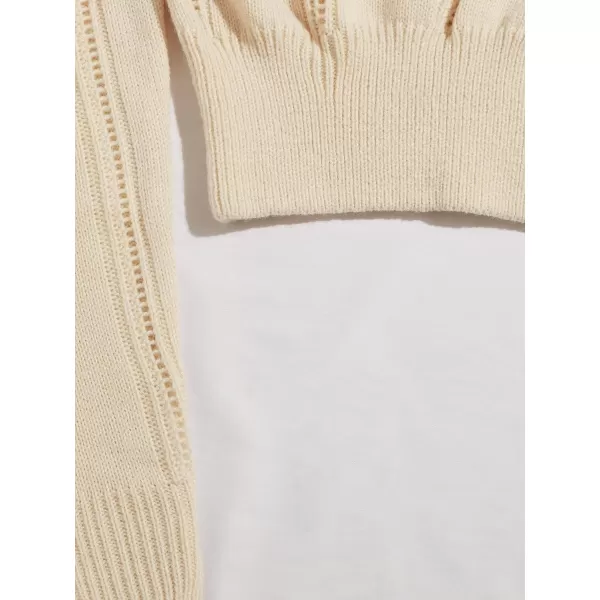 WDIRARA Women's One Shoulder Asymmetrical Neck Long Sleeve Crop Sweater Tops