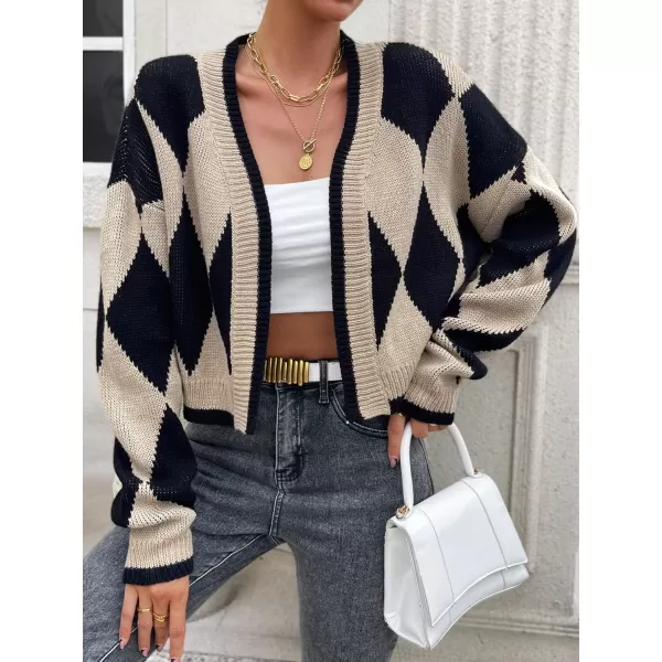 WDIRARA Women's Open Front Drop Shoulder Open Front Long Sleeve Duster Casual Cardigan