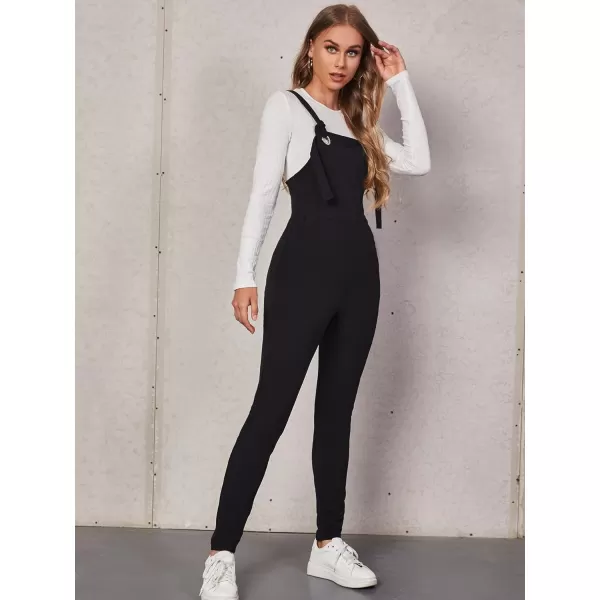 WDIRARA Women's Plaid Overall Straps High Waist Pinafore Casual Jumpsuit with Pocket